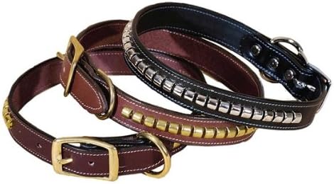 Tory Leather 1" Clincher Dog Collar - Oakbark, 20