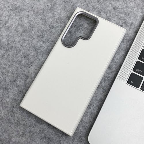 Coque de téléphone de Luxe pour Samsung S24+ en métal mat effet givré Blanc