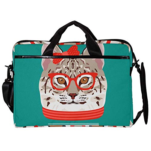 Bolso bandolera Hipster Cat de 14 a 15 pulgadas para llevar tu portátil a la universidad con estilo
