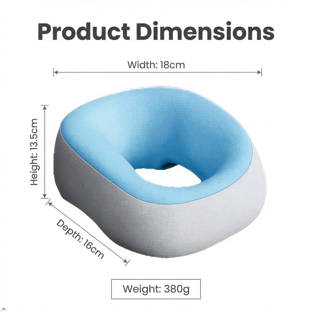 Coussin de massage avec trou de tête - Appui-tête de massage pour lit | Coussin ergonomique pour le visage, soutien à 360°, respirant et sans pression, pour salon, maison, bleu clair