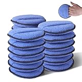 WORKPRO 18-Pack Car Wax Applicator Pads with Finger Pocket, Microfiber Soft Foam Polishing Pads for Car Detailing & Cleaning, Lint-Free, High Resilience