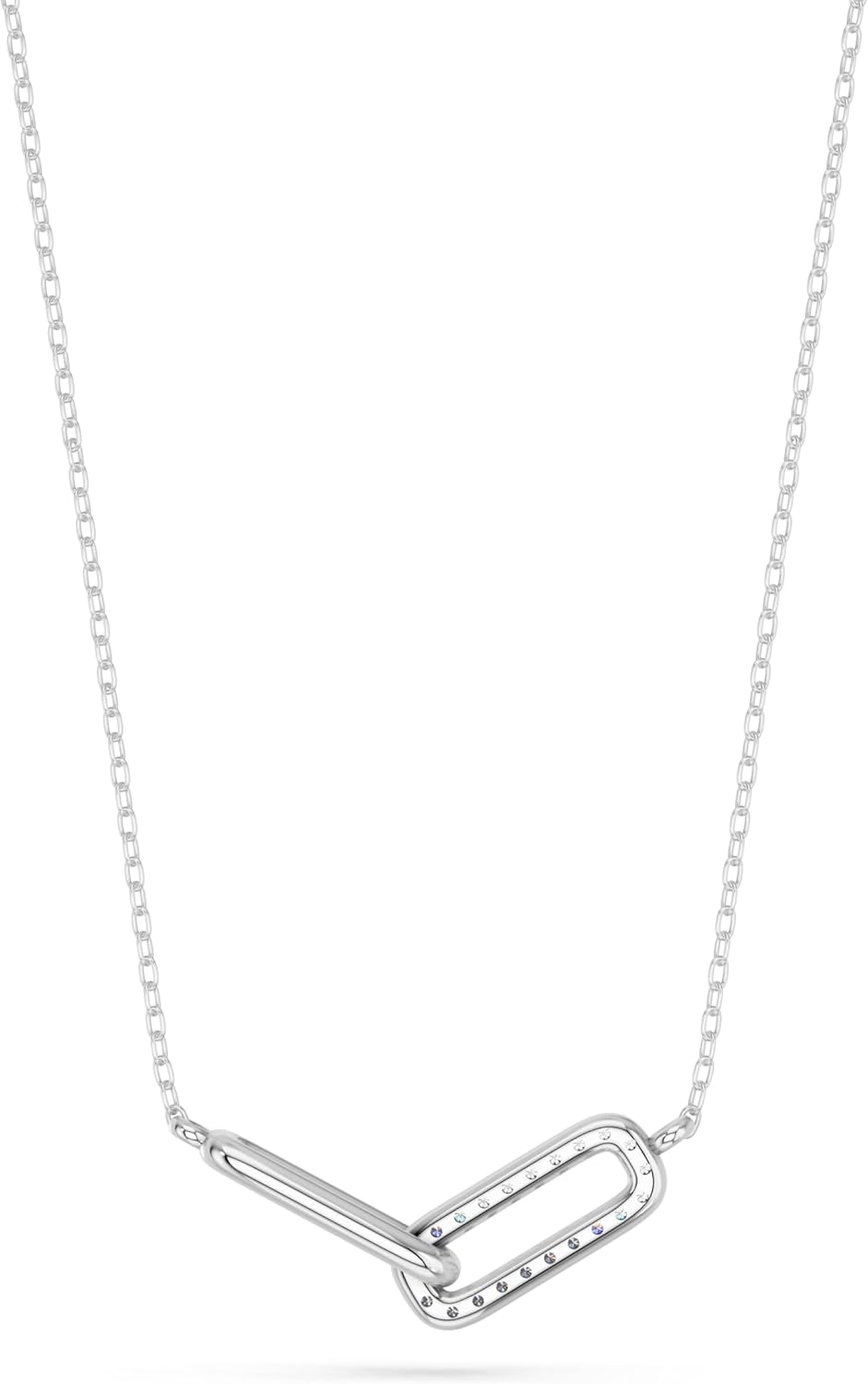 0.10 Carat Round FG/VS Lab Grown Diamond Paperclip Link 18 Inches Necklace for Women Crafted In Solid Gold