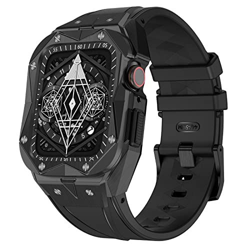 Bracelet de montre pour Apple Watch 45 mm du sport au bureau en acier et silicone