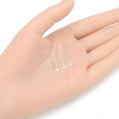 Miniatura 9 de Adabele - 200 piezas de barra de latón crudo con eslabones geométricos de componentes de 0.55 pulgadas, conector de 2 agujeros, sin