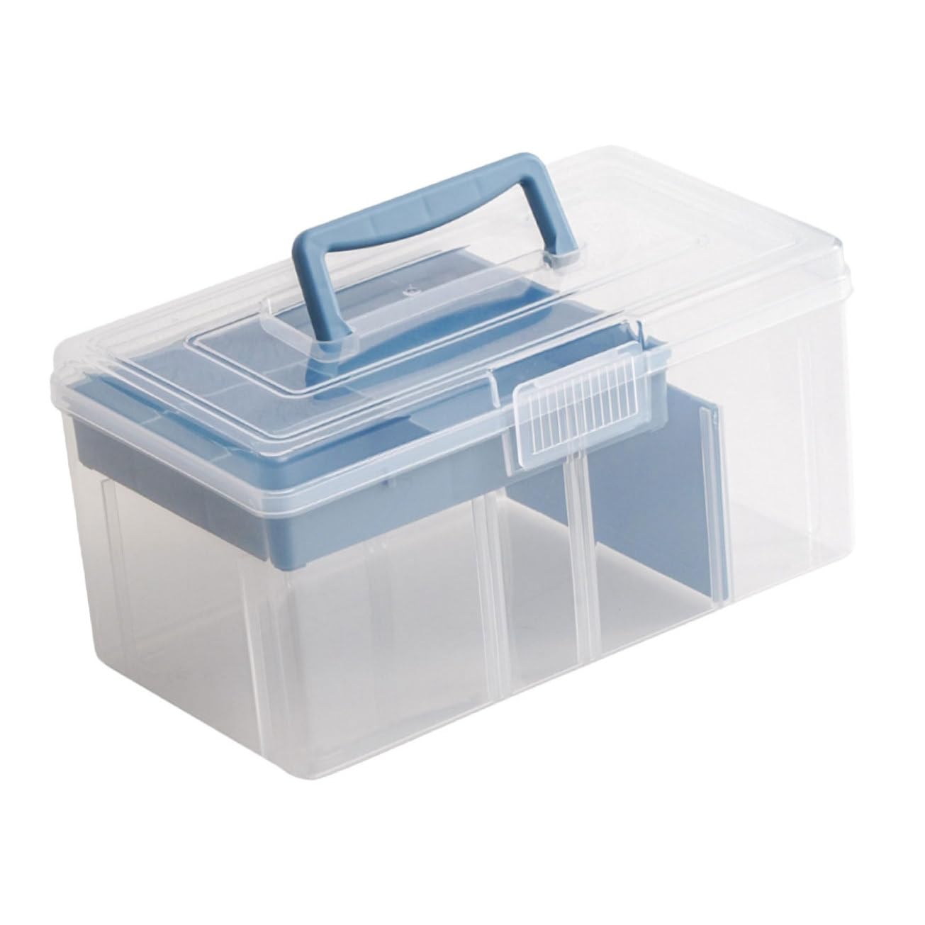 Organisateur de bricolage compact boîte rangement transparent fournitures