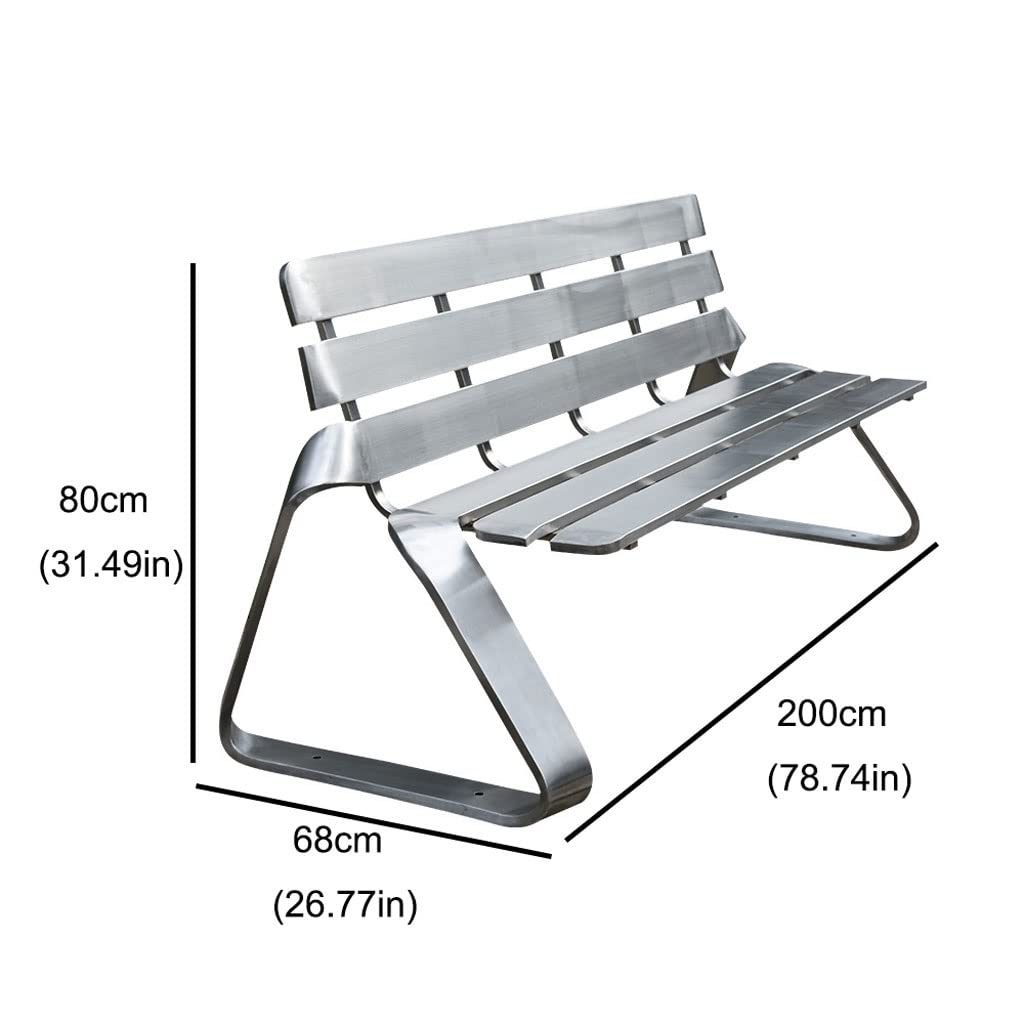 Banco de Jardín Asiento de Parque al Aire Libre Simple y Creativo, Banco Ocio Acero Inoxidable, Descanso for Centro Comercial, Metal, Silla Playa