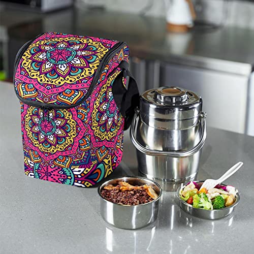 Bolsa de almuerzo psicodélico indio compacta contra pérdidas de calor 7
