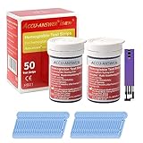 Accu-Answer Hemoglobin Test Stirps (The Meter is not Included) - 50 Test Strips Total (2 * 25 Test Strips/Box). Easy to Use at Home, Accurate, Result in 5s, No Coding Needed.