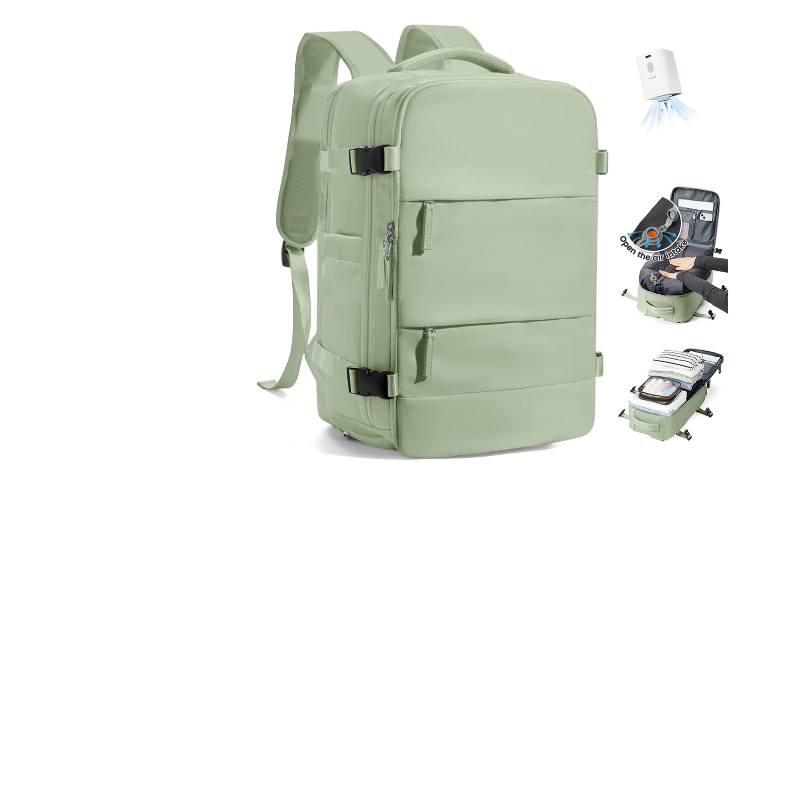 SZLX Zaino Ryanair 40x30x20 Sottovuoto con pompa Zaino da Viaggio 40x30x20 Ryanair Wizzair Bagaglio a Mano 40x20x25 Donna da impermeabile Zaino Casual Laptop da 14 Pollici con Scomparto per Scarpe