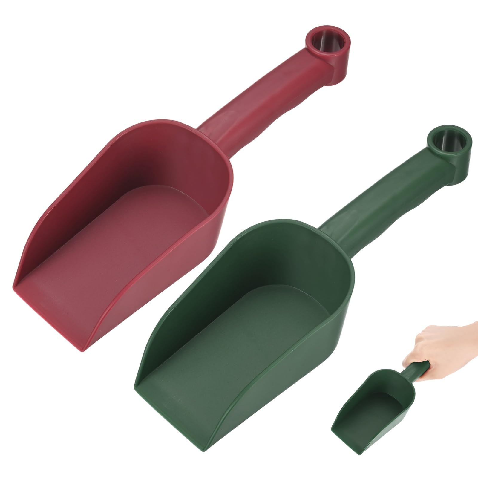 M METERXITY 2-Pack Garden Shovel Trowel Hand Shovels, 23cm/9.06 Inch Plastic Gardening Tools for Digging, Transplanting, Soil Loosening and Planting[Dark Green/Wine Red ]