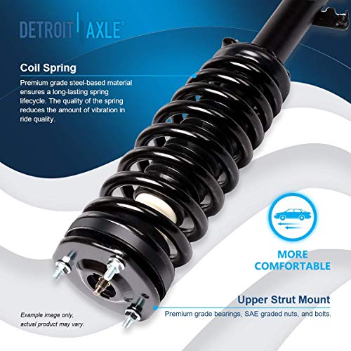 Image of Detroit Axle - 10pc Front End Control Arms Kit for 2003-2008 Mazda 6, 4 Upper Lower Control Arms w /Ball Joints 2 Coil Spring Struts 2 Sway Bars 2 Outer Tie Rod Ends 2004 2005 2006 2007 Replacement