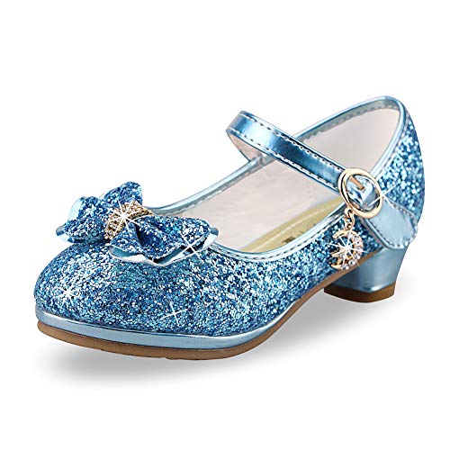 Sandales à Paillettes Pour Fille - Talons Bas, Bout Fermé, Idéales Mariage, Anniversaire, Demoiselle D'honneur - 9