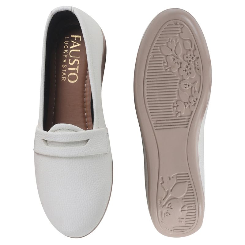 FAUSTO Women's Textured Slip On Casual Shoes Flatform Heel Height Enhancer|All Day Comfort Shoes 6 51P1YfZ6i8L