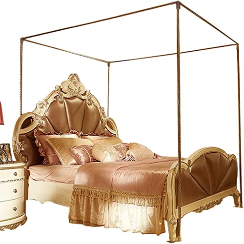Toldo de Acero Inoxidable e, Dosel de Cama tamaño Queen de Acero Inoxidable, Postes e, Soporte de Cama de Cuatro Esquinas Apto para Cama de Metal tamaño Twin/Full/Queen/California King/King