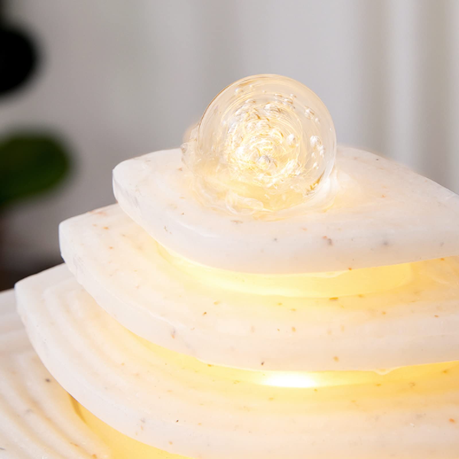 Fuente de Mesa para Interiores, Fuente de Agua de Mesa con Luces LED, Fuente de Mesa de relajación con Bola rodante, Cascada Zen, Centro de Mesa de decoración para el hogar, pequeñ,