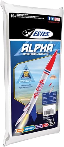 Miniatura 10 de Estes -1225 Cohete Alfa, cada uno - Blanco, Rojo y Azul
