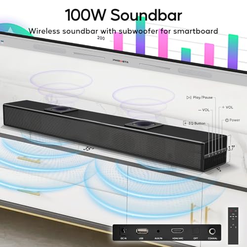 Image of 75 inch Smart Board 4K UHD Smartboard with 48MP AI-Tracking Camera, 100W Soundbar, Interactive Digital Whiteboard for Classroom Home Office, Android 14 8+128GB (Wall Mount Included)