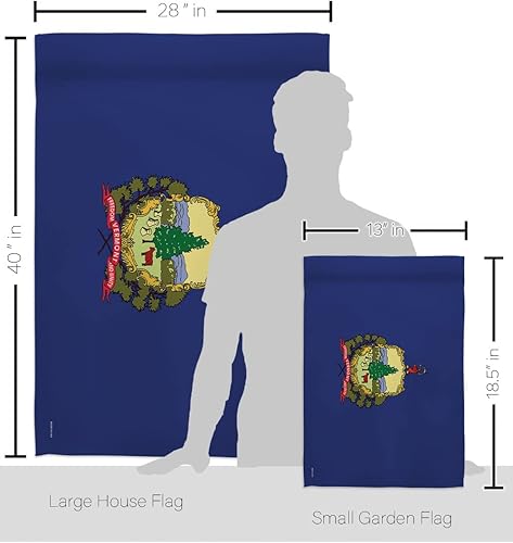 Miniatura 2 de FK191546-BO Vermont Americana Stats Kit de banderas verticales decorativas, juego de casa y jardín con asta de bandera, multicolor