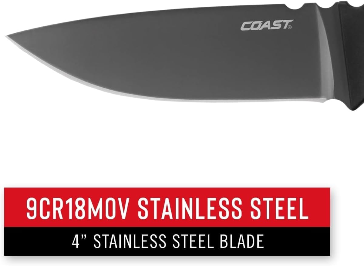 COAST® F402 4" Stainless Steel Blade Fixed Blade Knife, Sheath Included