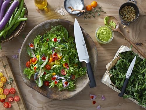 Foto von ZWILLING Vier Sterne Messer-Set 3-tlg., Spick-Garniermesser, Fleischmesser, Kochmesser, Rostfreier Spezialstahl, Kunststoff-Griff