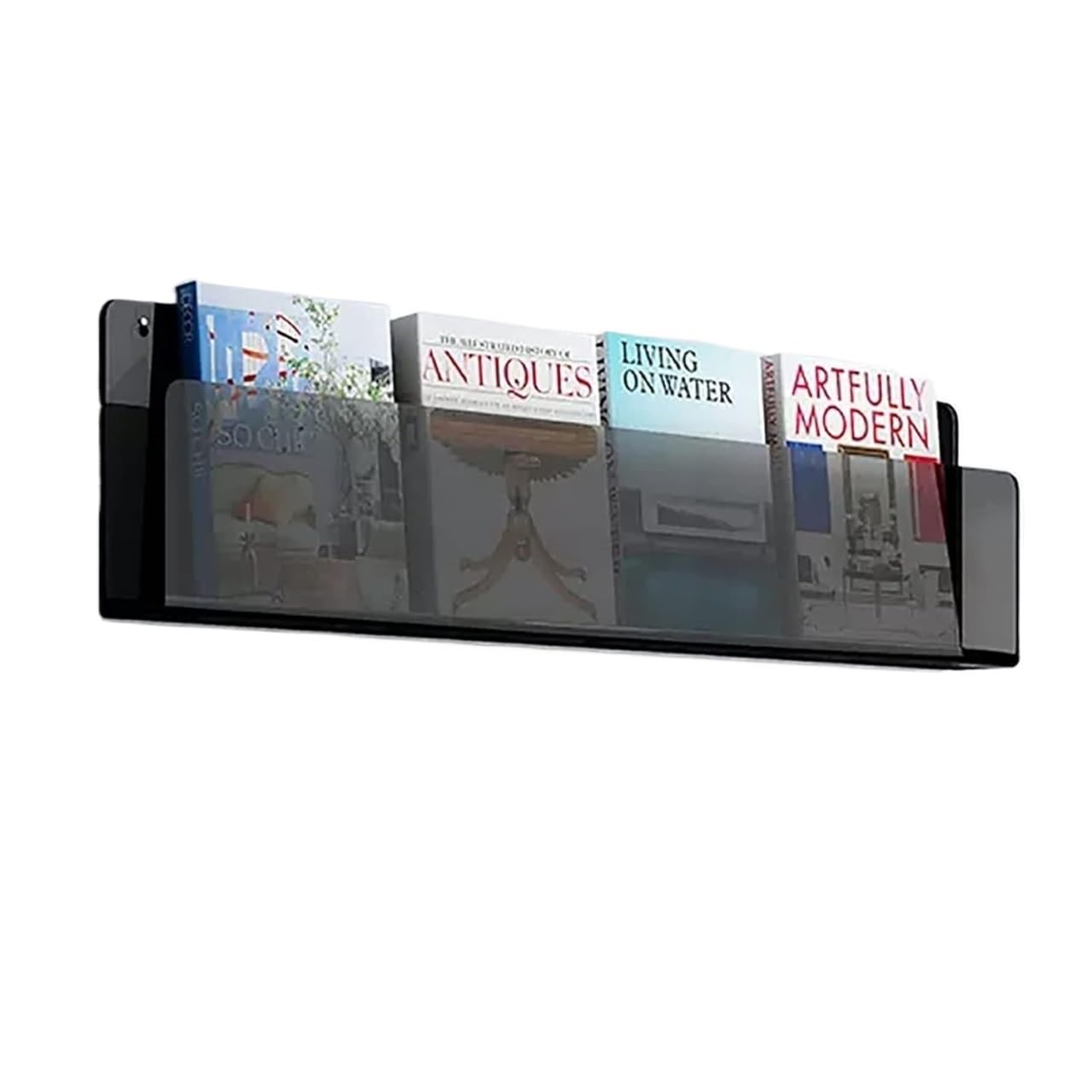 Fcfpxwtz Grey Clear Acrylic Wall Mount Magazine Holder Rack