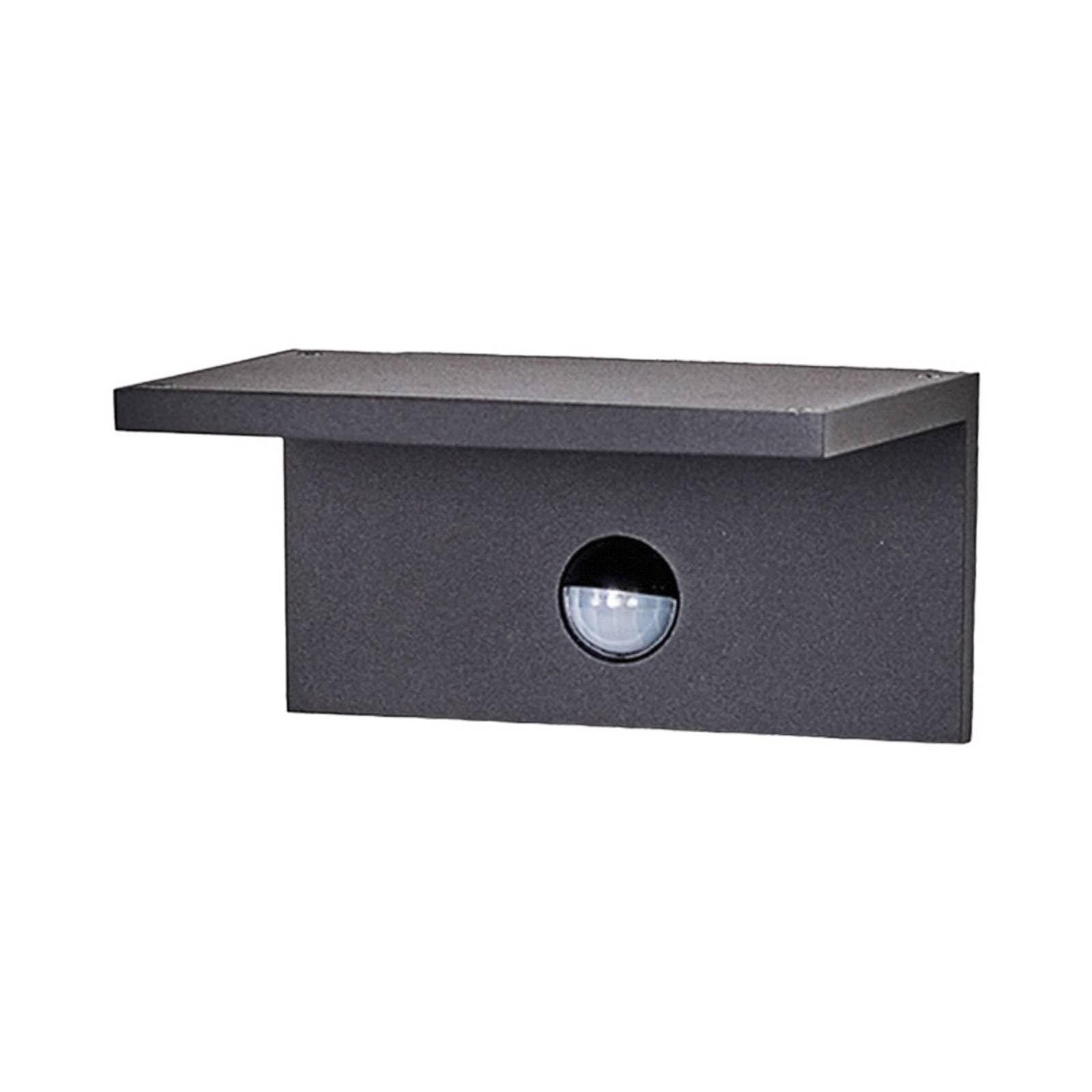 Lucande Outdoor Wall Light Darina with Motion Detector (Modern) in Black Made of Aluminium (1 Light Source,) from wall lamp for Exterior/Interior Walls, House Terrace und Balcony