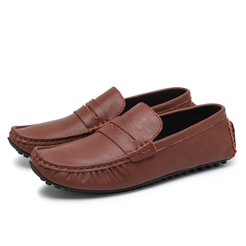 Men's Loafers Solid Color Leather Penny Driving Loafers Anti-Slip Flexible Resistant Casual Slip On3