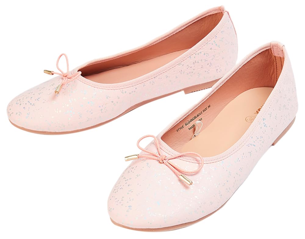 Max Girls Printed Bow-Detailed Ballerinas, Pink,32 (B0DCVKQXXM) Amazon Price History, Amazon Price Tracker
