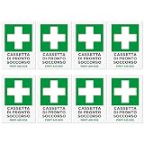 8 Adesivi Cassetta Pronto Soccorso CM 10x15 | Lavabili ed Impermeabili | 8 Pezzi