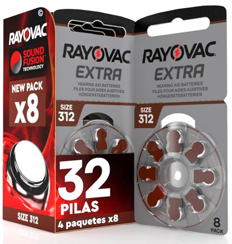 32 Pilas para audífonos Rayovac Extra Size 312-4 Blister de 8 Pilas