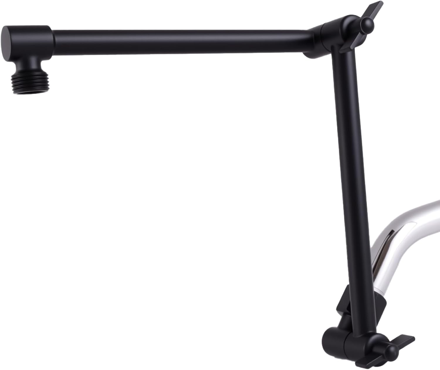 Shower Head Extension Arm, 16 Inch Solid Brass Adjustable Extender with Lock Joint, Height & Angle Adjustable Shower Arm for Rainfall or Fixed Shower Head, G1/2 Connector (Bright Gold)