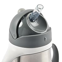 Vista 3 de BEABA - Vaso para sorber con popote de acero inoxidable, vasos aislados a prueba de derrames con asas extraíbles, fabricado con acero inoxidable