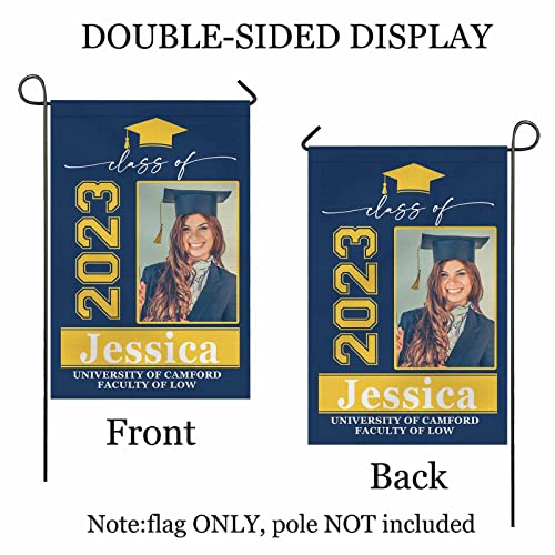 Personalized Graduation Flag With Photo Name Custom Class Of 2023 Graduation Flag Double Sided 2023 Graduation Yard House Party Decoration Banner #TOP1