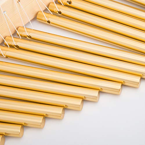 ENNBOM 20 Töne Chime Table Top Bar Chime Wind Chime 20 Bars Instrument Percussion mit Schlägel (Gold)
