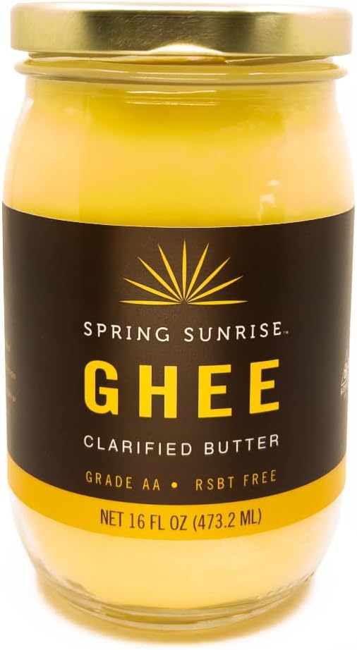 Spring Sunrise Classic Ghee 16 oz - Clarified Butter, rBST Free, Certified Kosher, Ghee for Cooking & Baking - Gluten & Lactose Free