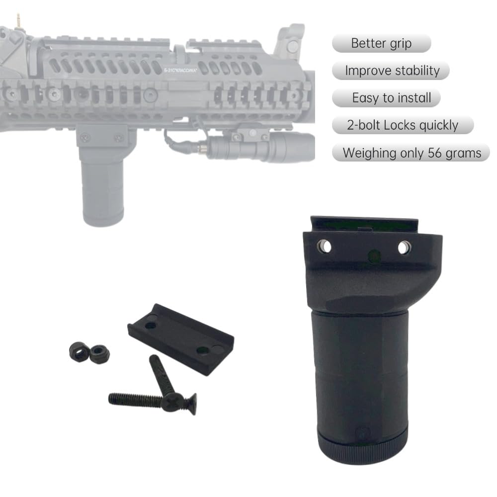 Airsoft Accessoires Poignée Verticale de Type Universel PK-0 Style foregrip en Nylon pour système de Rail Picatinny Standard (Noir)