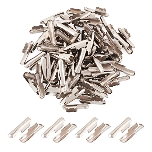 Craftdady 100pcs Metal Barbs Cord End Crimps Iron Tube Half Cover Crimp End Caps Platino 16x3.2mm Para la fabricación de joyas Cover
