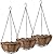 Tosnail 3 Pack 10" Metal Hanging Flower Pots Hanging Planters Plant Basket with Coco Fiber Liners