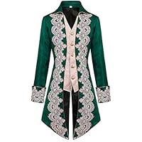 Retro Dampferjacke Herren - Mittelalter Steampunk Mantel Mit Stehkragen | Für Gothic & Karneval