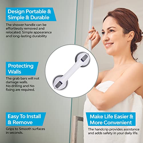 Shower Handle Grab Bars for Bathtubs and Showers, Shower Handles for Elderly Suction, Shower Grab Bars for Seniors and Elderly for Wall, Lifestyles Shower Grab Bar, Toilet Handle, Shower Bar 2-Pack