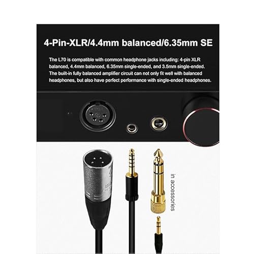 Fanmusic Topping L70 フルバランス NFCA ヘッドホンアンプ 4ピン XLR/4.4 バランス/6.35mm SE 出力アンプ リモコン付き (ブラック)