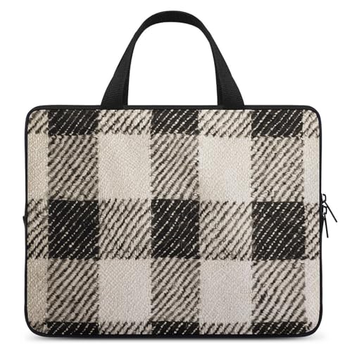 Housse ordinateur portable 15 pouces antichoc écossais crème