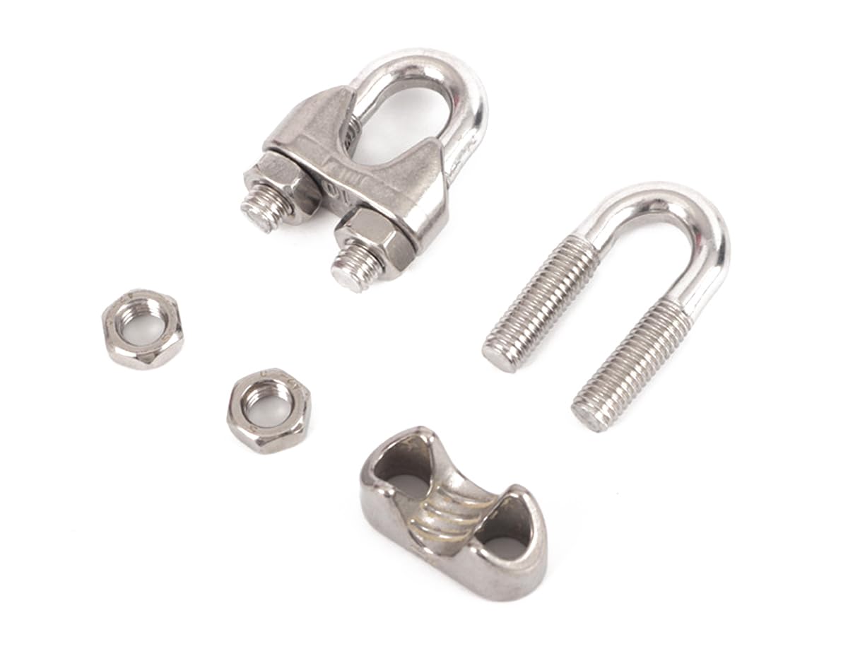 12 Pcs M3 1/8” Stainless Steel Wire Rope 1/8 Cable Clamp Fastener 3mm Wire Rope Cable Clip (M3)