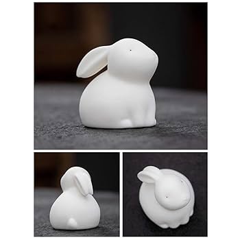 Amazon.co.jp: ウサギの置物 陶器 招福 干支 雑貨 うさぎ 新年
