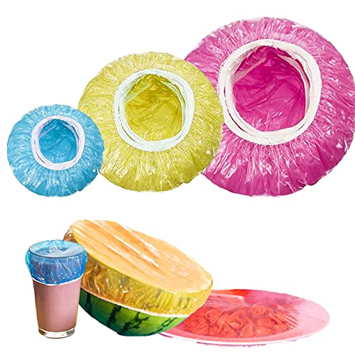 60 Pièces Couvercle de Protection Alimentaire Elastique,Sac de Conservation Alimentaire en Plastique Colorées Réutilisables, Capots de Protection pour Conservation de Fraîcheur Légumes