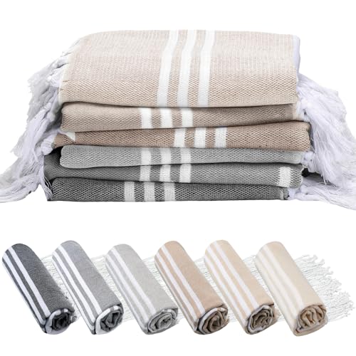 Set of 12 Turkish Beach Towels Bulk 100% Cotton Prewashed Quick D...