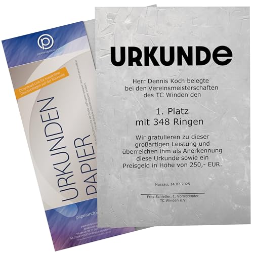 Urkundenpapier DIN A4 „Structure Grau“ 190g 15 Blatt Struktur Design grau – beidseitig bedruckt – inkl. Textvorlagen zum Download