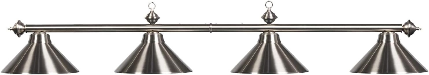 RAM GAME ROOM 78 Inch 4-light Shade Billiard Light By - 78 INCH - FOUR SHADE LIGHT STAINLESS STEEL