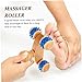 ORFOFE Portable Wooden Massage Cart 3pcs Muscle Roller Body Massager Tool Back Massager Roller for Home Use Yoga Practice