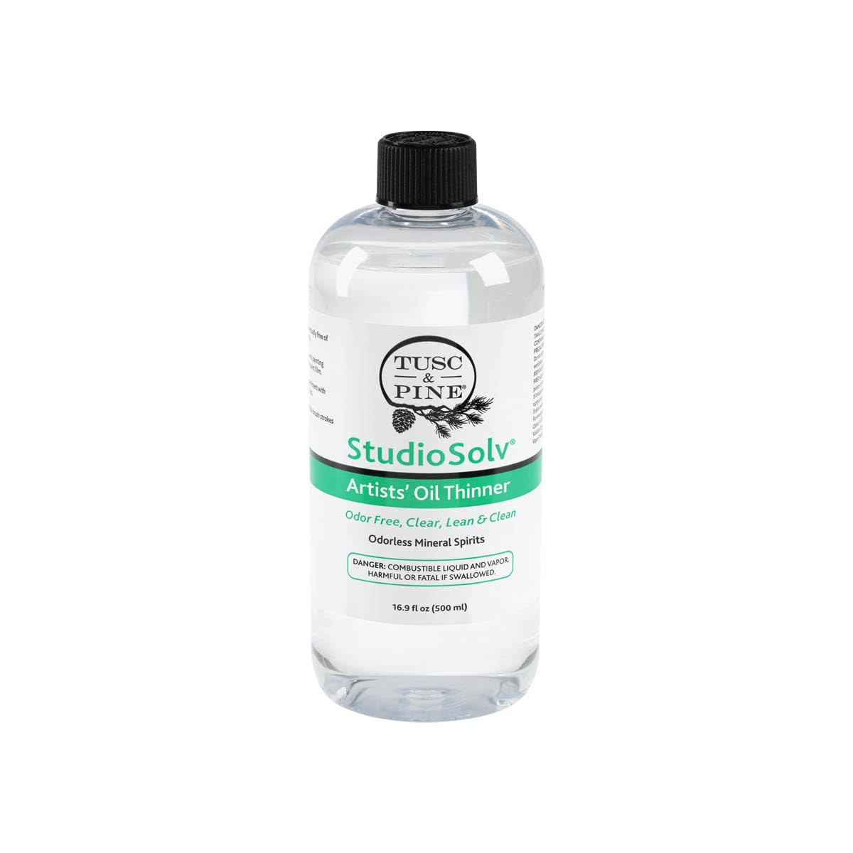 Tusc & Pine StudioSolv™ Odorless Mineral Spirits 16.9oz (500ml) - Purified Odor-Free Spirit Solvent for Thinning Oils, Artists, Painting Thinner, Professionals, & More!
